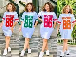 New Arrival Trending Oversized Baseball Jersey Long Tshirt Dress Women Oversized Tees Baseball Tees Numbered Tshirts NFL TShirts Unisex