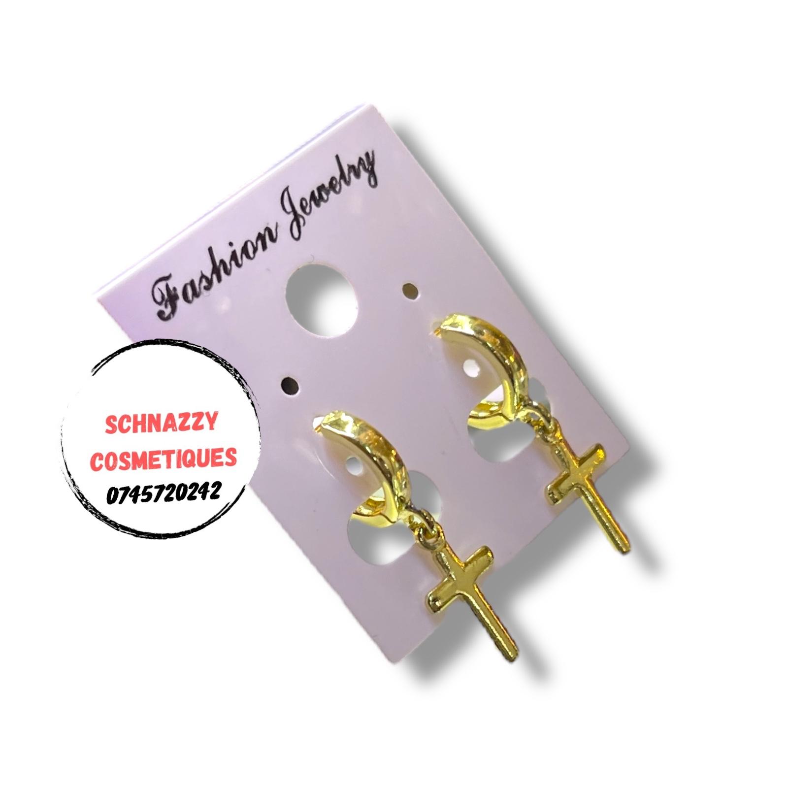 2 Pair Combo Tiny Cross Piercing Earings Silver + Gold Earrings for Men or Women Magnetic Earring Mens Jewelry Stainless Steel Magnetic Earrings
