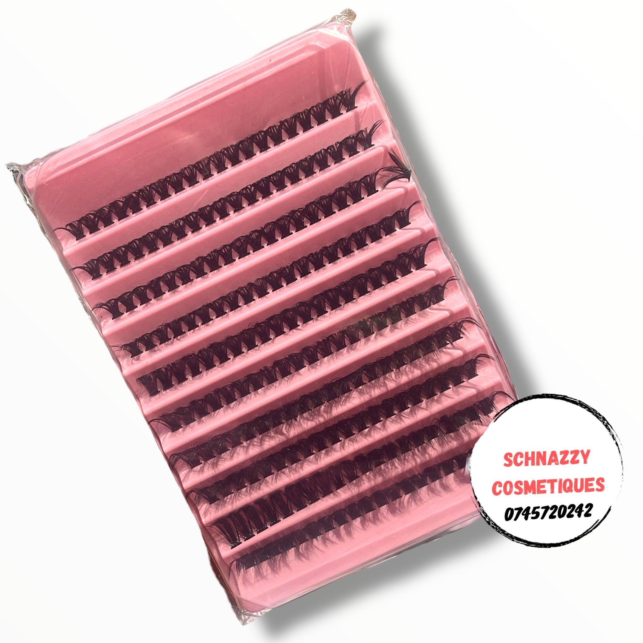 Clustered Lashes 6D Mink Lash Fluffy Full Baddie Lashes Mini Strips Faux Human Hair Thick Dark Lashes