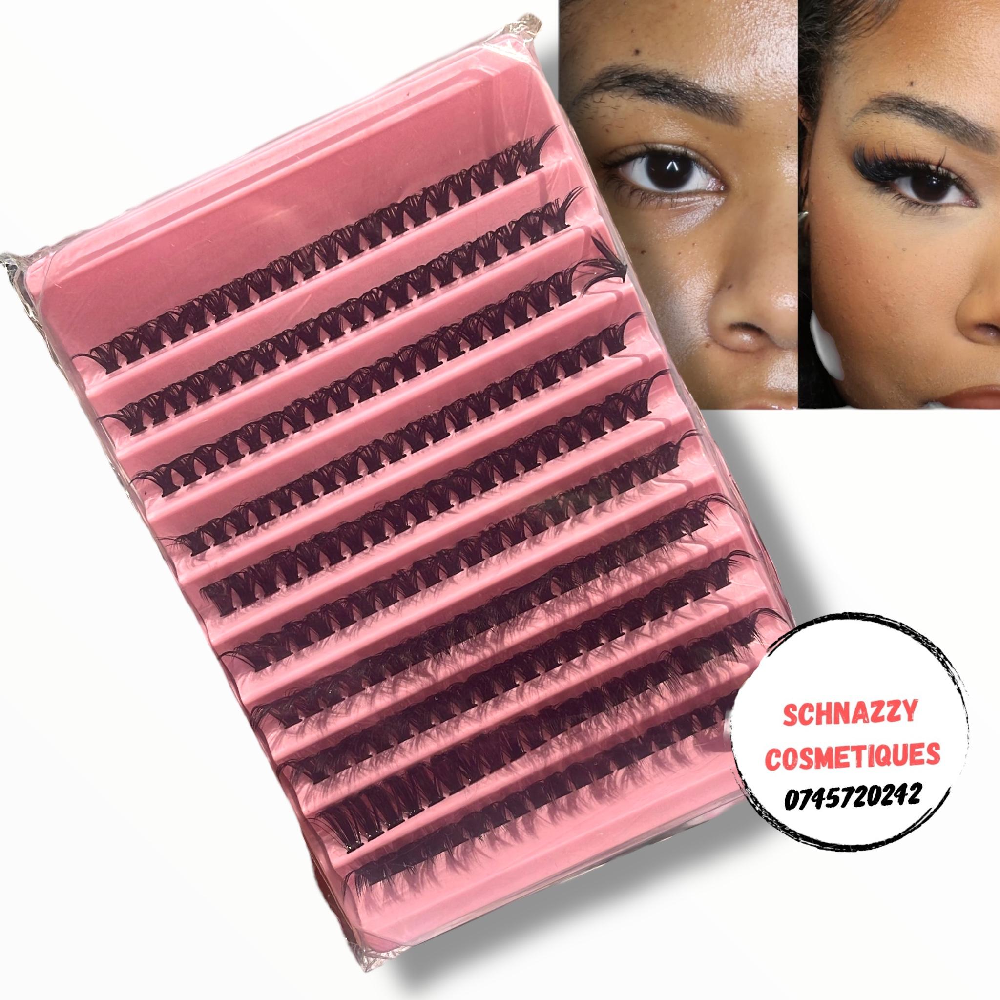 Clustered Lashes 6D Mink Lash Fluffy Full Baddie Lashes Mini Strips Faux Human Hair Thick Dark Lashes