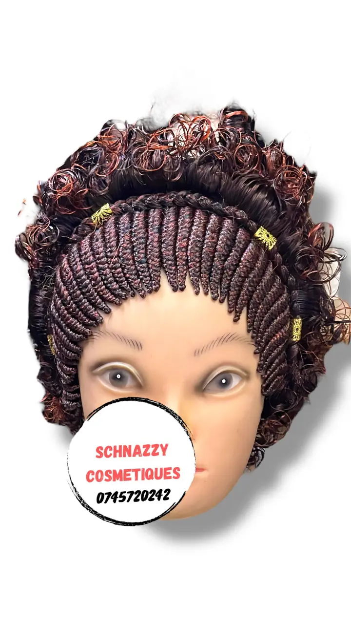 New Trending Half Braided Half Curly Extensions Weave Wig Quick Braid Wig Affordable Wigs Mom Wig Mother's Gift Ideas Lovely Wigs Bob Wig Short Wig