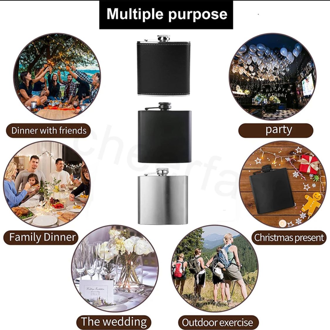 Alcohol Hip Flask Portable Traveller Hip Flask with 2 Shot Cups Trendy Engraved Leather Cover Stainless Steel Pocket Fit Thoughtful Gift Set Idea Fathers Day Gift Boyfriend Birthday Gift Car Accessory