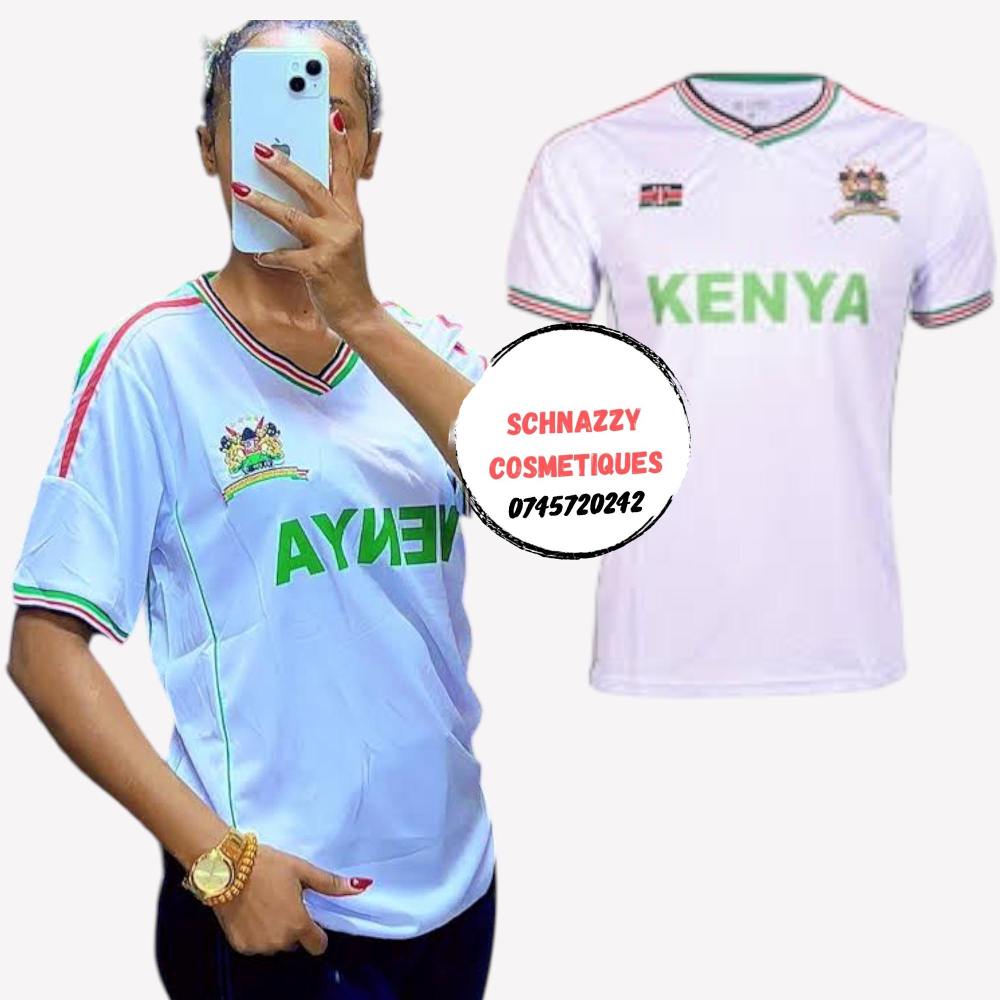 WHITE UNISEX Kenya Jersey Team Kenya Soccer Football Jersey Kenyan Flag Jersey Futaa Soka Match Kenya Tshirt Weekend Daywear Gym Gameday Streetwear Airport Road Aesthetics Chill Travel Errands
