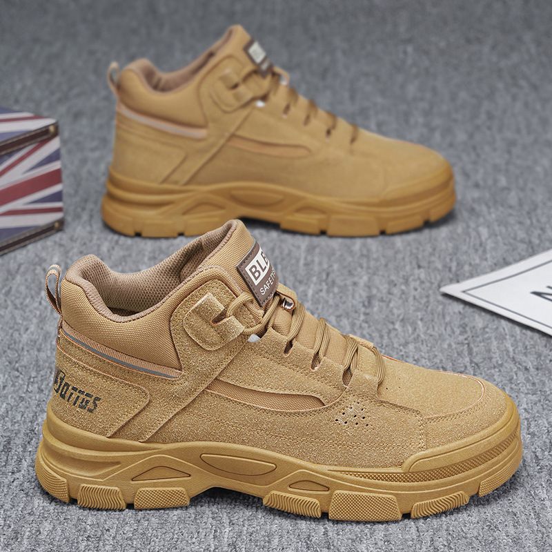 Breathable Anti-Slip Men's Work Boots - High-Cut Durable Safety Shoes for Outdoor Work & Hiking, All-Season Industrial Casual Wear
