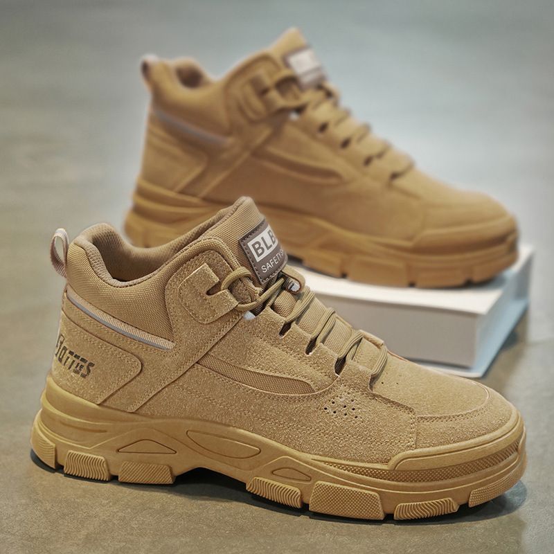 Breathable Anti-Slip Men's Work Boots - High-Cut Durable Safety Shoes for Outdoor Work & Hiking, All-Season Industrial Casual Wear