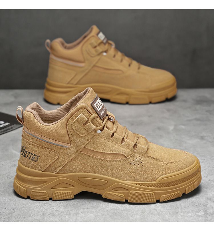 Breathable Anti-Slip Men's Work Boots - High-Cut Durable Safety Shoes for Outdoor Work & Hiking, All-Season Industrial Casual Wear