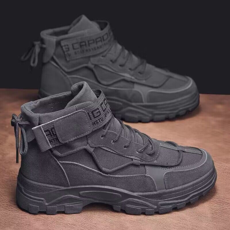 Men's High-Cut Work Boots - All-Season Fashion Ankle Boots for Outdoor & Casual Wear, Trendy Durable Safety Shoes  Anti-Slip Design (Fast delivery within 1-5 days)