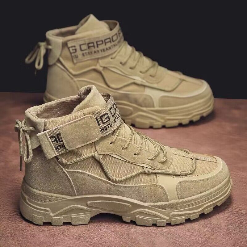 Men's High-Cut Work Boots - All-Season Fashion Ankle Boots for Outdoor & Casual Wear, Trendy Durable Safety Shoes  Anti-Slip Design (Fast delivery within 1-5 days)