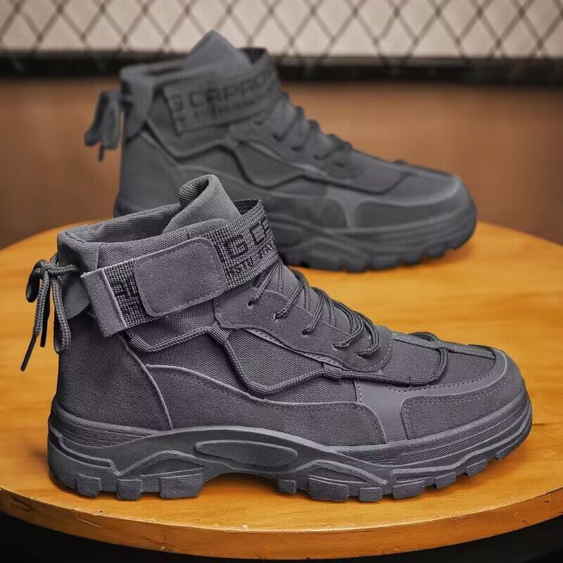 Men's High-Cut Work Boots - All-Season Fashion Ankle Boots for Outdoor & Casual Wear, Trendy Durable Safety Shoes  Anti-Slip Design (Fast delivery within 1-5 days)