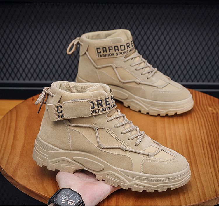 Men's High-Cut Work Boots - All-Season Fashion Ankle Boots for Outdoor & Casual Wear, Trendy Durable Safety Shoes  Anti-Slip Design (Fast delivery within 1-5 days)