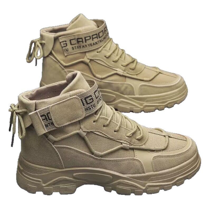 Men's High-Cut Work Boots - All-Season Fashion Ankle Boots for Outdoor & Casual Wear, Trendy Durable Safety Shoes  Anti-Slip Design (Fast delivery within 1-5 days)