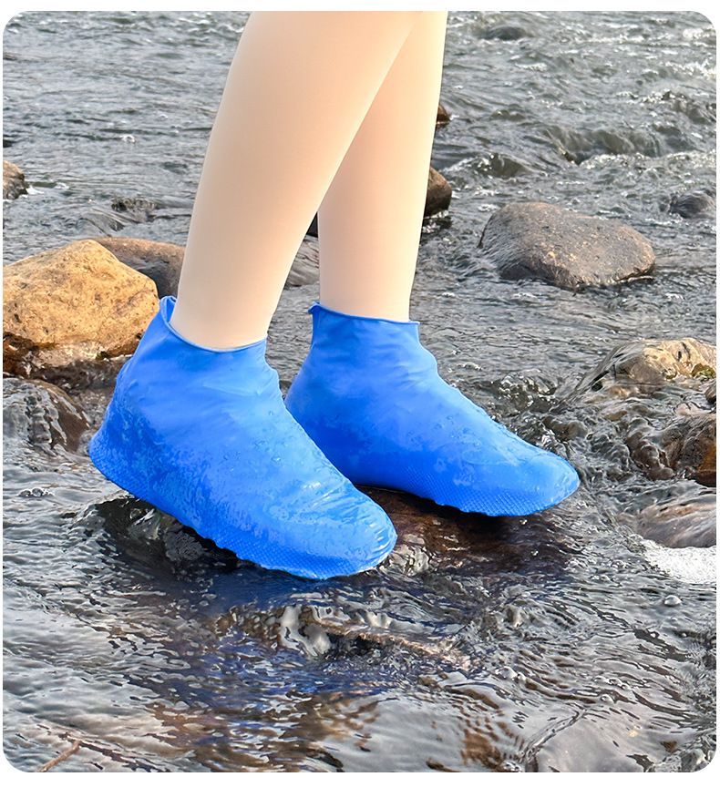 【2 Pieces】African Monsoon Essentials: 2.8mm Latex Overboots - Mud-Proof Rain Shoe Covers with 7-Level Anti-Slip Grip for Nairobi Flood Zones, Heavy-Duty Toe Armor in Vibrant Colors(FBK)(discount)