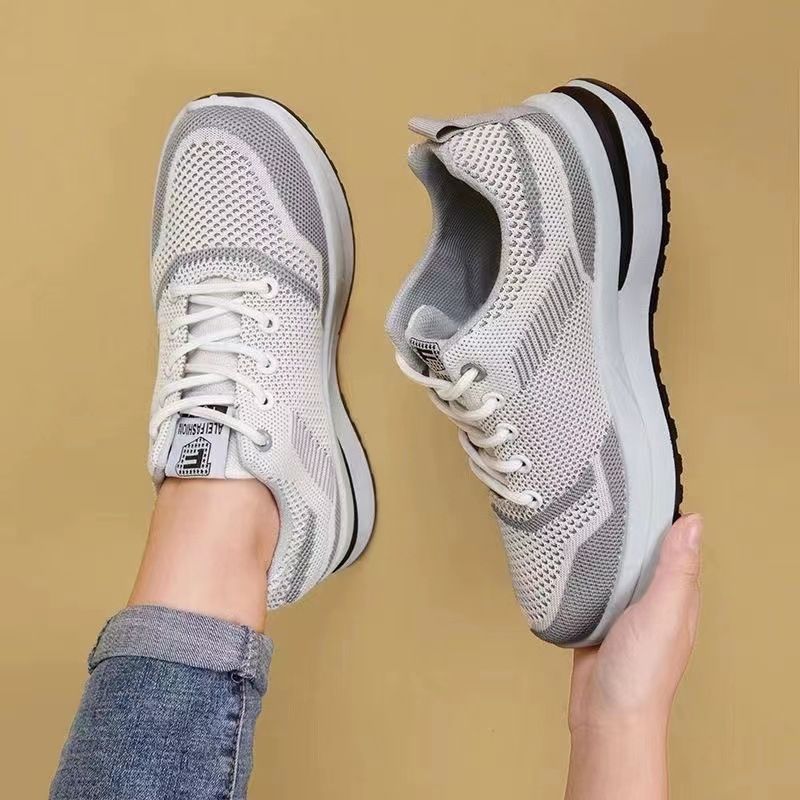 Women's Flyknit Running Shoes - Breathable Mesh Casual Athletic Sneakers with Cushioned Insole, Non-Slip Sole for Gym and Outdoor Activities, Fashion Lightweight Walking Shoes (FBK delivery 2-6 days)