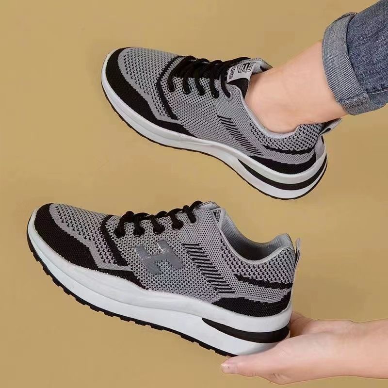 Women's Flyknit Running Shoes - Breathable Mesh Casual Athletic Sneakers with Cushioned Insole, Non-Slip Sole for Gym and Outdoor Activities, Fashion Lightweight Walking Shoes (FBK delivery 2-6 days)