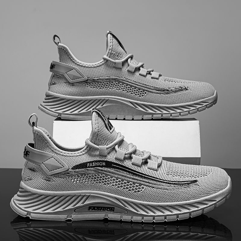New Men's Sports Sneakers Man - Black Breathable Mesh PU Leather Shoes Viatu vya Kiume with Non-Slip Rubber Sole & Pull-on  Design for Urban Street Fashion