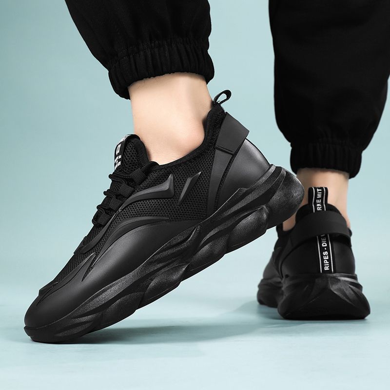Hot Youth Men's Chunky Sports Sneakers Man - New Breathable Mesh PU Shoes Viatu vya Kiume with Non-Slip & Wear-Resistant Rubber Sole & Lace-Up for Casual Versatile Street Fashion