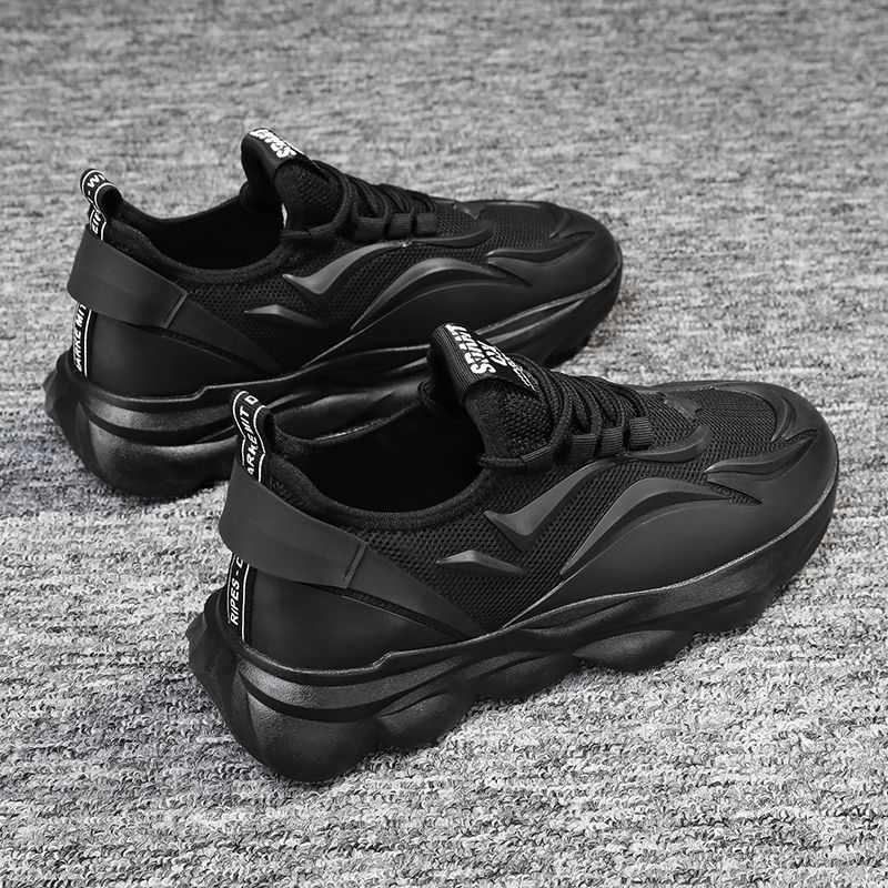 Hot Youth Men's Chunky Sports Sneakers Man - New Breathable Mesh PU Shoes Viatu vya Kiume with Non-Slip & Wear-Resistant Rubber Sole & Lace-Up for Casual Versatile Street Fashion