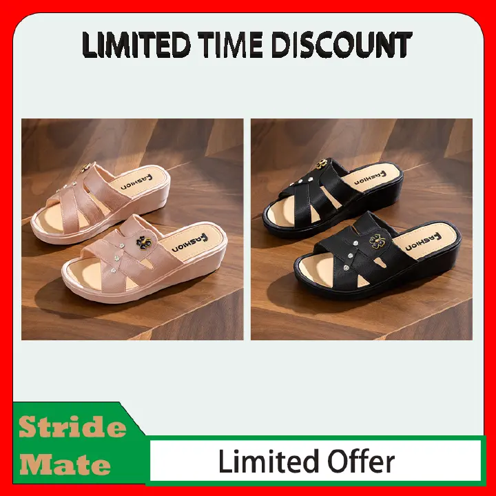 Heel 3CM Women's High Heel Slippers - Thick Sole Soft Bottom Sandals for Summer Outdoor & Home Wear, Anti-Slip Comfortable Social Wedge Shoes (Runs Small - Size Up 1)  (FBK delivery 2-6 days)discount