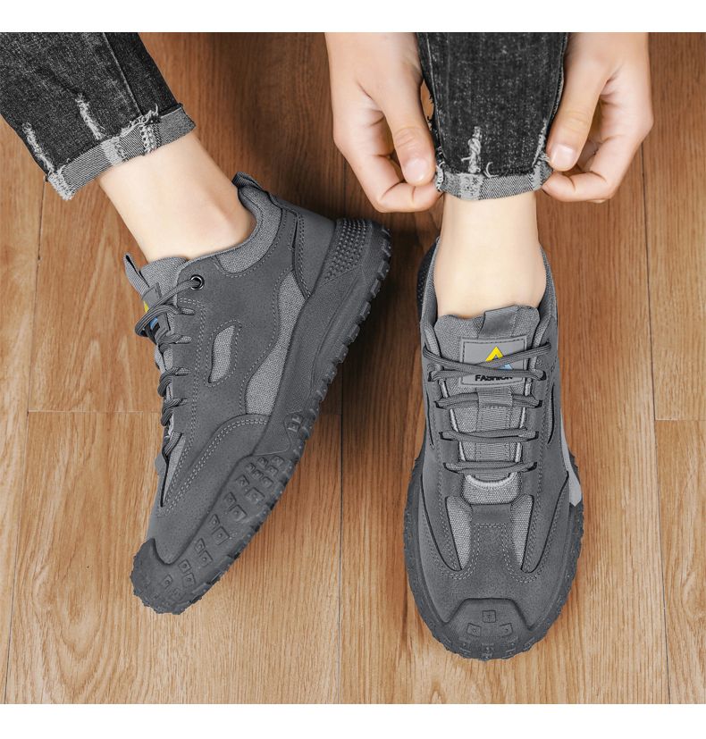 Hot Youth Men's Casual Sports Sneakers Man - Breathable PU Mesh Shoes Viatu vya Kiume with Non-Slip & Wear-Resistant Rubber Sole & Lightweight Lace-Up for Versatile Street Fashion