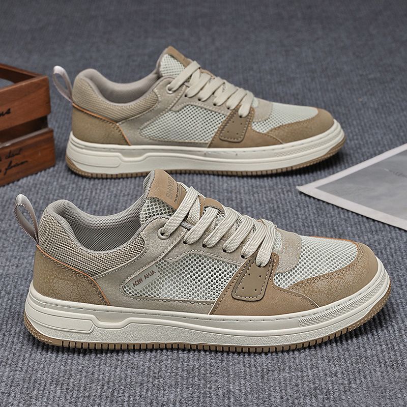 Youth Men's Student Campus Sneakers Man - Trendy Sports Casual Shoes Viatu vya Kiume with Non-Slip & Wear-Resistant Rubber Sole & PU Lace-Up for Street Fashion
