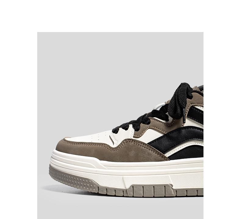 Youth Men's Student Campus Sneakers Man - Trendy Casual Sports Shoes Viatu vya Kiume with Non-Slip & Wear-Resistant Rubber Sole & PU Lace-Up for Street Fashion