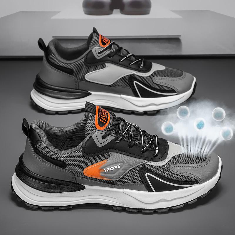Hot Youth Men's Trendy Sports Sneakers Man - Lightweight Airflow PU Shoes Viatu vya Kiume with Non-Slip & Wear-Resistant Rubber Sole & Lace-Up for Versatile Street Fashion
