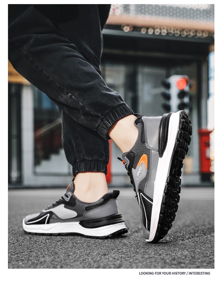 Hot Youth Men's Trendy Sports Sneakers Man - Lightweight Airflow PU Shoes Viatu vya Kiume with Non-Slip & Wear-Resistant Rubber Sole & Lace-Up for Versatile Street Fashion