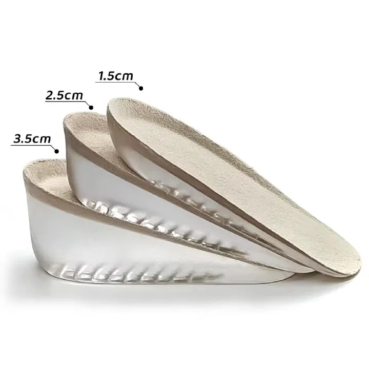 【 Heel 2.5cm 】【2 pairs】  Lift Gel Insoles - PU & Silicone Half-Size Adjustable Pads, Soft CushionShoe Inserts for High Heels men shoes  women shoes    (FBK delivery 2-6 days)（discount）