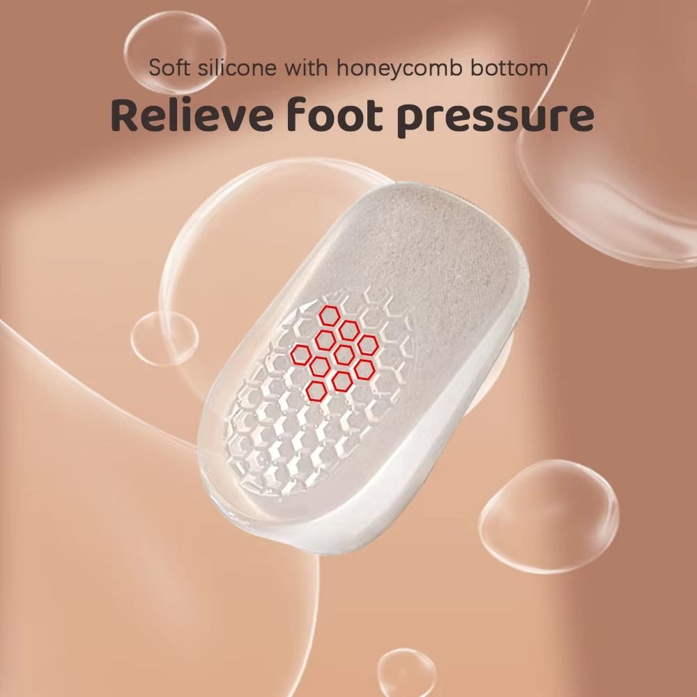 【 Heel 2.5cm 】【2 pairs】  Lift Gel Insoles - PU & Silicone Half-Size Adjustable Pads, Soft CushionShoe Inserts for High Heels men shoes  women shoes    (FBK delivery 2-6 days)（discount）