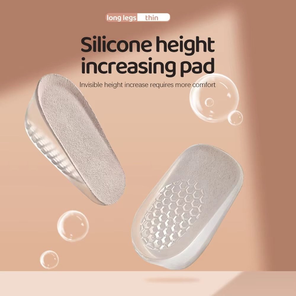 【 Heel 2.5cm 】【2 pairs】  Lift Gel Insoles - PU & Silicone Half-Size Adjustable Pads, Soft CushionShoe Inserts for High Heels men shoes  women shoes    (FBK delivery 2-6 days)（discount）