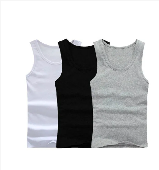 Men’s Fitted Cotton Vest 3pcs – 100% Cotton, Sleeveless Innerwear (3 Pack, Assorted Colours) 🔥🔥🔥