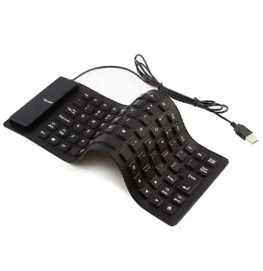 Flexible Waterproof Silicone Keyboard – Foldable USB Wired for PC & Laptop