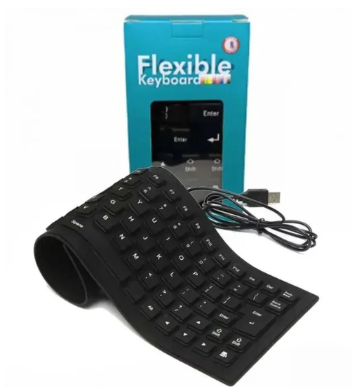 Flexible Waterproof Silicone Keyboard – Foldable USB Wired for PC & Laptop