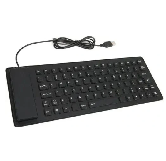 Flexible Waterproof Silicone Keyboard – Foldable USB Wired for PC & Laptop