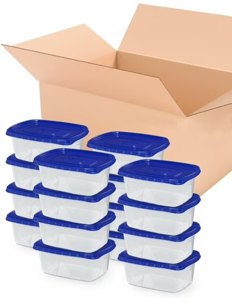 3/6/12 Pcs Plastic Food Storage Containers – 800ml Airtight Clear Containers with Lids
