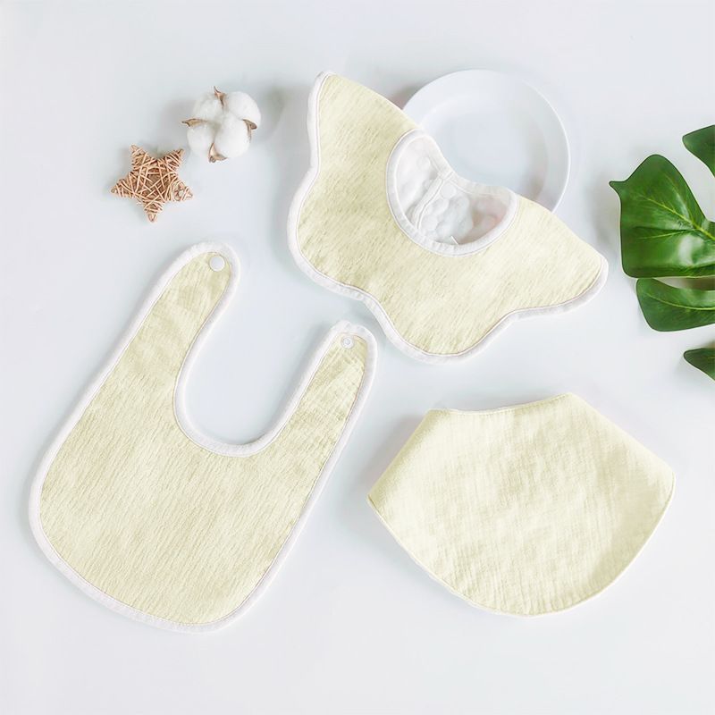 Cotton baby bib set, total 3 pcs in, soft bib for baby, bibs&burp cloths popular type for home and travel use, new born gift for girl/boy
