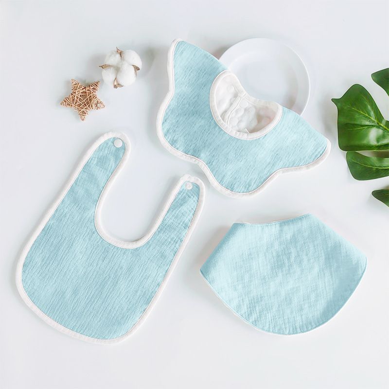 Cotton baby bib set, total 3 pcs in, soft bib for baby, bibs&burp cloths popular type for home and travel use, new born gift for girl/boy