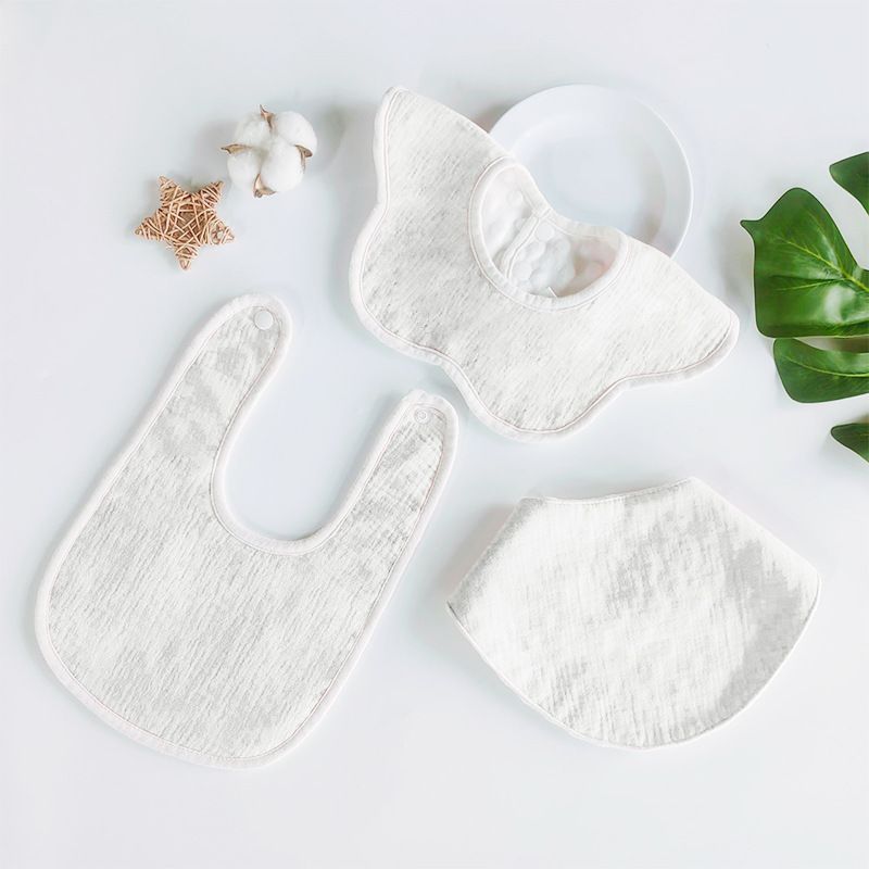 Cotton baby bib set, total 3 pcs in, soft bib for baby, bibs&burp cloths popular type for home and travel use, new born gift for girl/boy