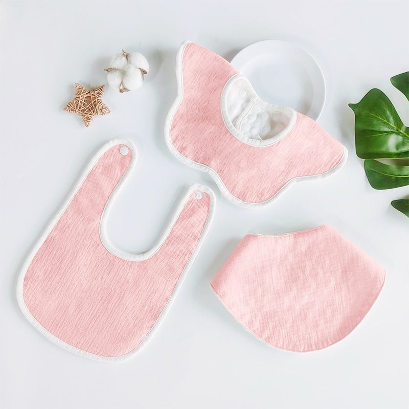 Cotton baby bib set, total 3 pcs in, soft bib for baby, bibs&burp cloths popular type for home and travel use, new born gift for girl/boy