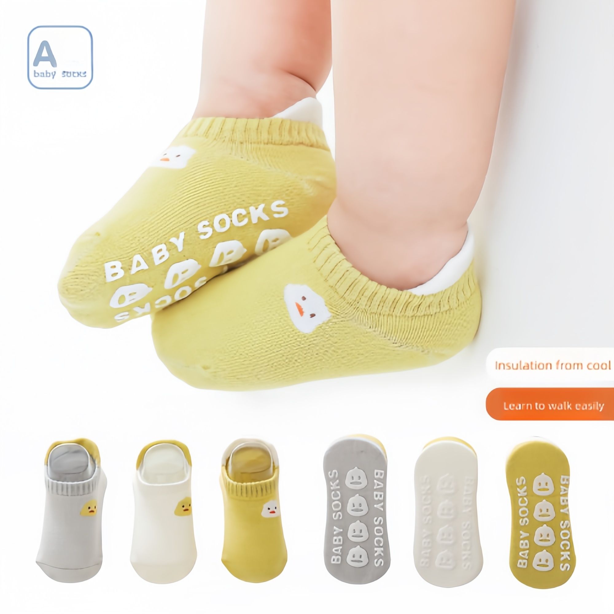 3 Paris, Slipper socks for baby boy&girl, kids learn walk socks, Non-slip socks for baby boys, cloth baby boys socks popular pattern, indoor activty baby floor sock, learn walking sock for little one