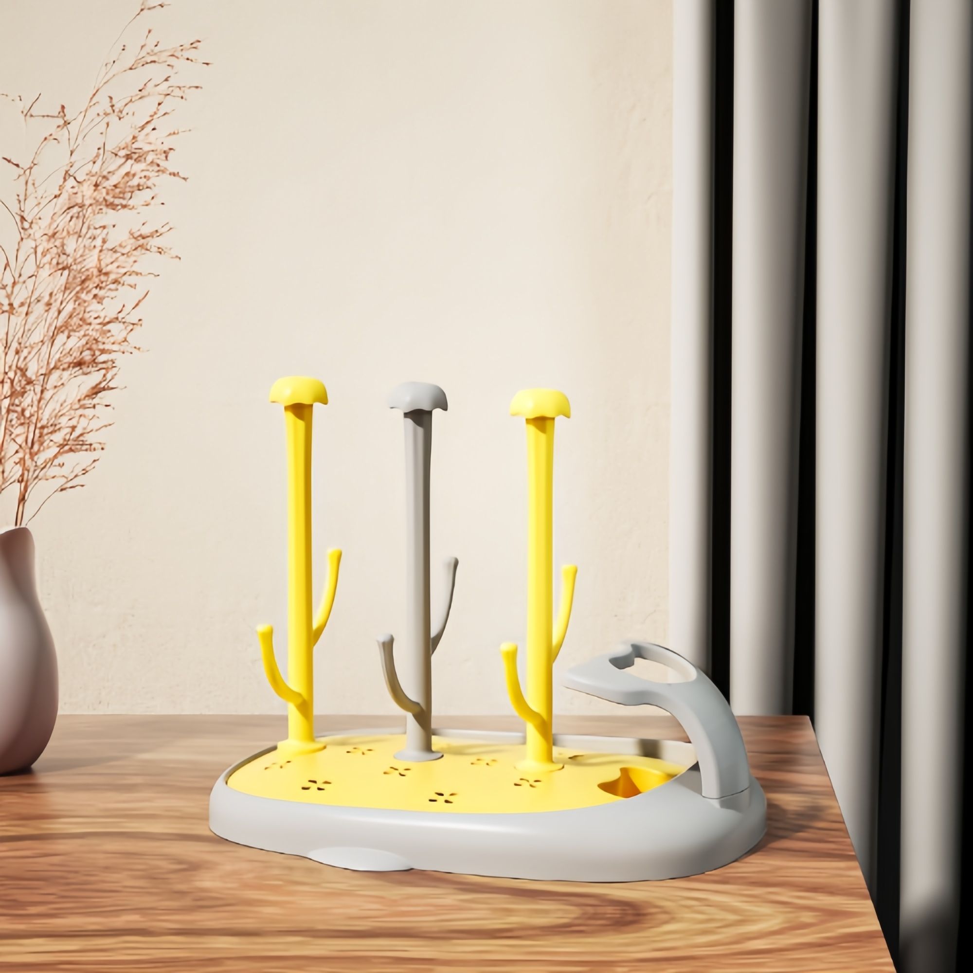 Baby bottle drain rack set, baby products bottle-feeding brush, rack+brush set, food grad material