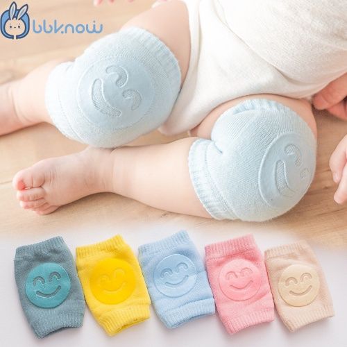 Knee pads for baby crawling, baby clothing knee pad sock with smile pattern, toddlers' care socks
