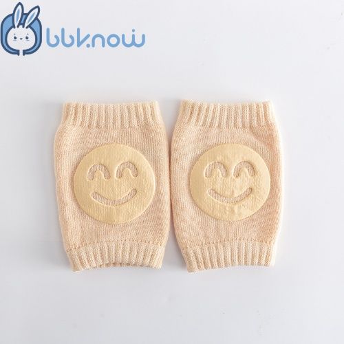 Knee pads for baby crawling, baby clothing knee pad sock with smile pattern, toddlers' care socks