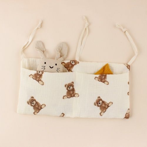 Crib storage bag, diaper storage bag, diaper bag, storage bag of diaper, baby toy storage bag with crib, cotton fabric bag for baby, 2 pcs in bag