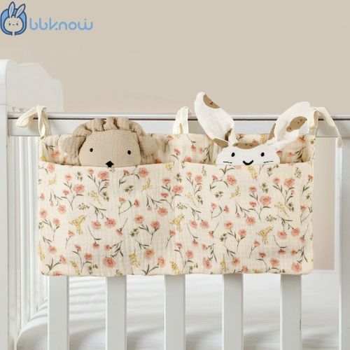 Crib storage bag, diaper storage bag, diaper bag, storage bag of diaper, baby toy storage bag with crib, cotton fabric bag for baby, 2 pcs in bag