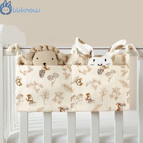Crib storage bag, diaper storage bag, diaper bag, storage bag of diaper, baby toy storage bag with crib, cotton fabric bag for baby, 2 pcs in bag