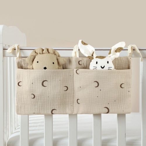 Crib storage bag, diaper storage bag, diaper bag, storage bag of diaper, baby toy storage bag with crib, cotton fabric bag for baby, 2 pcs in bag