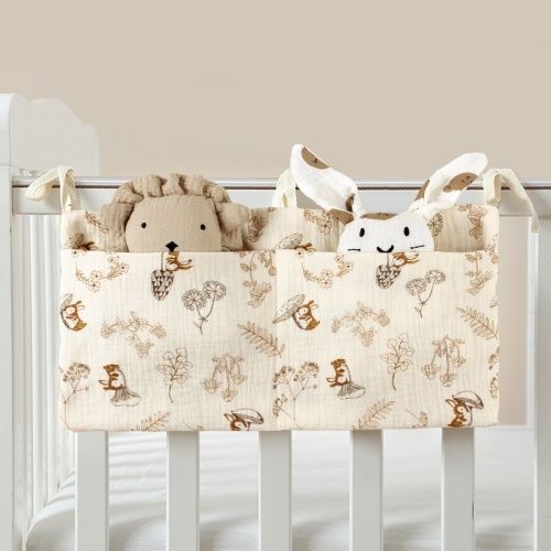 Crib storage bag, diaper storage bag, diaper bag, storage bag of diaper, baby toy storage bag with crib, cotton fabric bag for baby, 2 pcs in bag