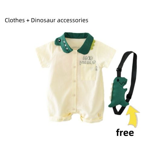 2025 new design boy cloth short sleeve, Dinosaur onesies summer style, with free dinosaur accessory, one set ready for your seletion, cotton cloth for baby boy