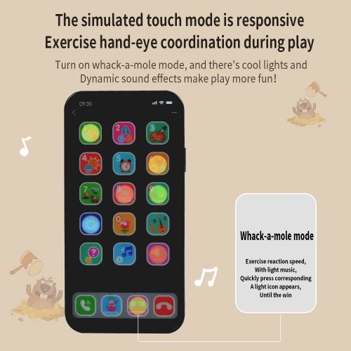 Iphone for baby early educational, Phone toy，Touch screen, simulation, puzzle, good gift for boy & girl, Keep your baby from grabbing your phone